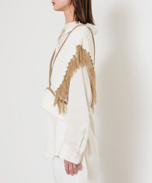 SENSE OF PLACE by URBAN RESEARCH（センスオブプレイスバイアーバンリサーチ）の「フリンジニットベスト（ベスト・レディース・BLU×GRY/IVORY/GRY×WHT・one）」の21枚目の写真