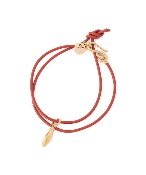 ADAM ET ROPE'(アダムエロペ)の「【J'aDoRe・一部店舗限定】【Sapir Bachar(サピア バハール)】GOLD EARTH MINI SCARLET LEATHER NECKLACE(ネックレス・レディース・レンガ系・F)」の9枚目の写真