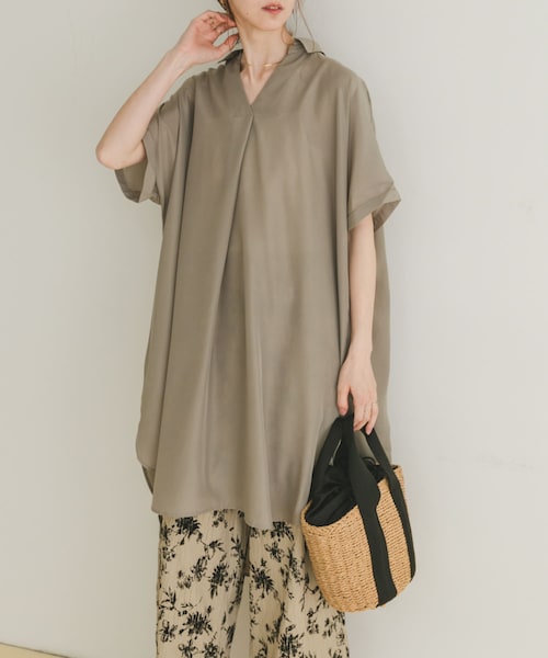 ITEMS URBANRESEARCH（アイテムズ アーバンリサーチ）の「スキッパーフレンチチュニック（チュニック・レディース・NVY/KHK/WHT/MNT・FREE）」の2枚目の写真