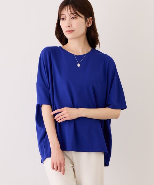 Jayro(ジャイロ)の「クリアクールワイドシルエットプルオーバー(Tシャツ/カットソー・レディース・ブラック/ホワイト系/ブルー・F)」の17枚目の写真