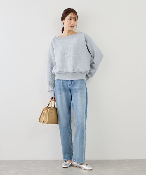 ROPE' PICNIC（ロペピクニック）の「2WAYボートネック花柄ふくれジャガードプルオーバー（スウェット・レディース・ホワイト/ネイビー/サックス・F）」の22枚目の写真