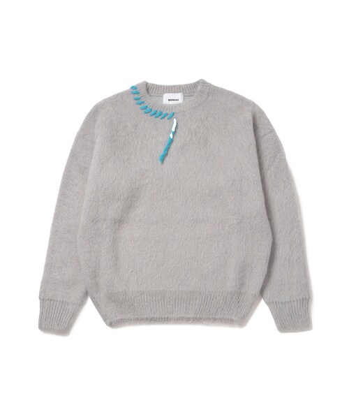 ADAM ET ROPE'（アダムエロペ）の「【BONSAI/ボンサイ】MOHAIR KNIT CREWNECK（ニット/セーター・メンズ・グレー/ブルー/パープル・M/S）」の2枚目の写真