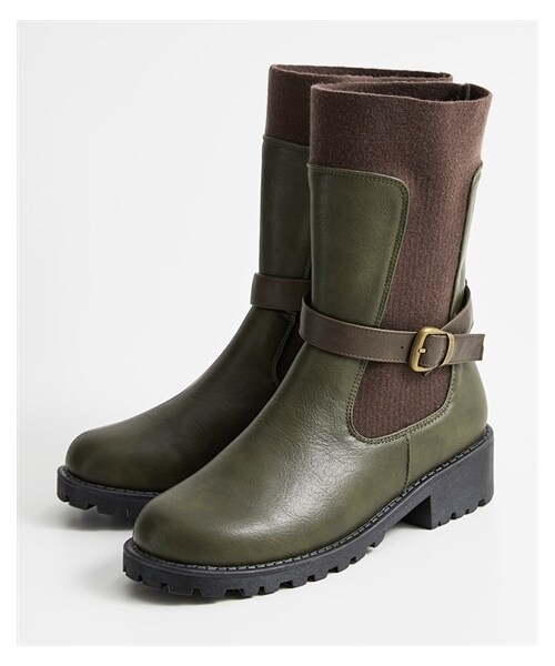 nissen（ニッセン）の「【ゆったり幅広】ベルト付ニット切替えミドルブーツ（低反発中敷）（ワイズ４Ｅ）（ブーツ・メンズ・黒/ブラウン/オーク/チャコールグレー/カーキ・M=23.0~23.5cm/4E/L=24.0~24.5cm/4E/LL=25.0~25.5cm/4E/3L=26.0~26.5cm/4E）」の18枚目の写真