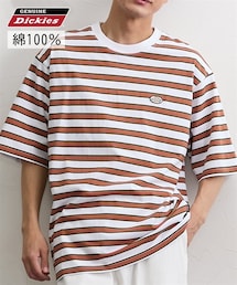 nissen | 綿１００％　オーバーサイズマルチボーダー半袖Ｔシャツ　ジェニュインディッキーズ(Tシャツ/カットソー)