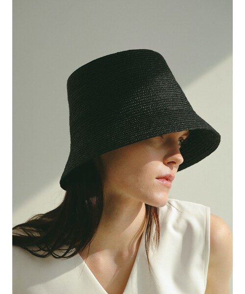 ELENDEEK（エレンディーク）の「STRAW BLADE HAT（ハット・レディース・ブラック/ベージュ・F）」の2枚目の写真