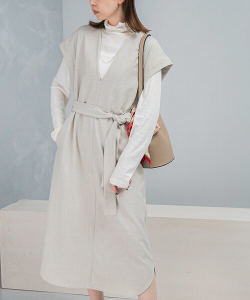 URBAN RESEARCH ROSSO（アーバンリサーチロッソ）の「ウエストマークジャンパースカート（ワンピース・レディース・OFF/GRAY/NAVY・Free）」の5枚目の写真