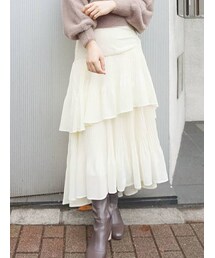 MERCURYDUO | シアープリーツティアードスカート(スカート)