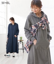 nissen | 【産前・産後　授乳服】綿混スウェット　マタニティマキシ丈パーカーワンピース(マタニティウェア/グッズ)