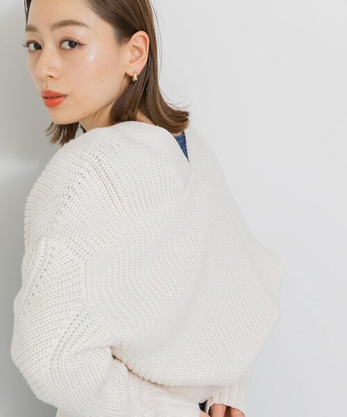 URBAN RESEARCH Sonny Label（アーバンリサーチサニーレーベル）の「ニットボレロカーディガン（カーディガン/ボレロ・レディース・ラベンダー/オフ/ライトグレー・FREE）」の8枚目の写真