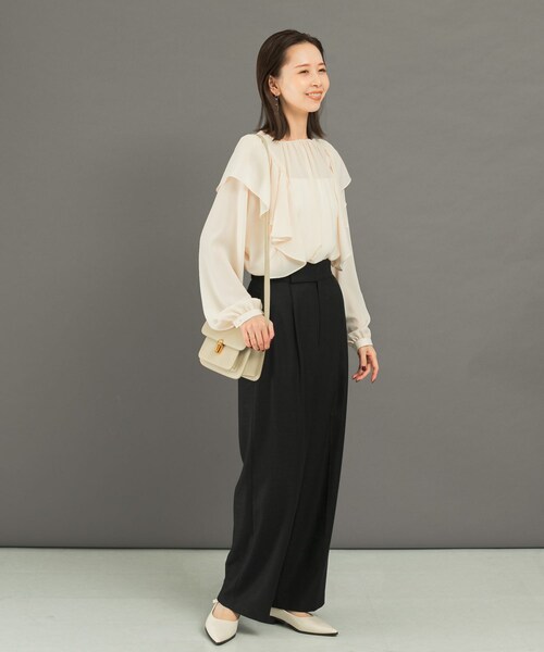 URBAN RESEARCH ROSSO（アーバンリサーチロッソ）の「ハイウエストツイードワイドパンツ（その他パンツ・レディース・BLACK/BEIGE/MINT・36/38）」の5枚目の写真