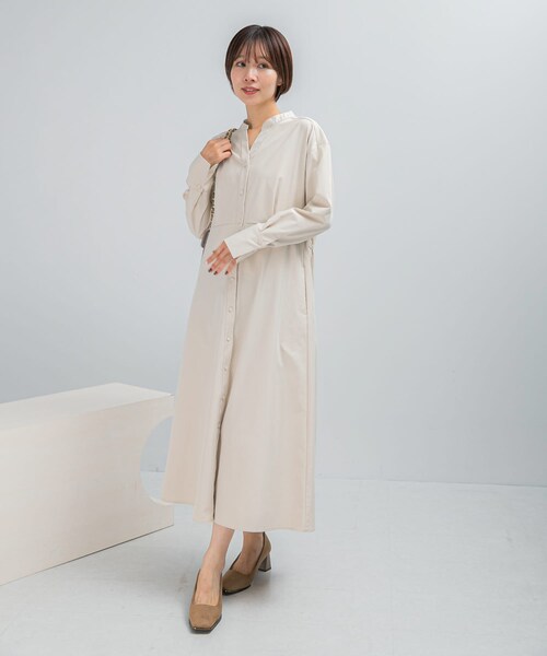 URBAN RESEARCH ROSSO（アーバンリサーチロッソ）の「ウォッシャブルウエストマークワンピース（ワンピース・レディース・IVORY/BLACK・Free）」の6枚目の写真