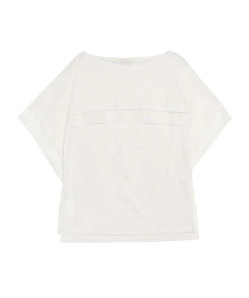 ELENDEEK（エレンディーク）の「CAPE LAYERD CS（Tシャツ/カットソー・レディース・オフホワイト/グレー/ブラック・F）」の2枚目の写真