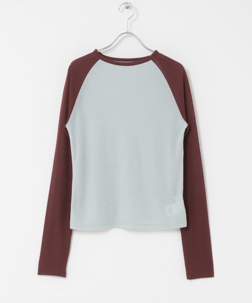 KBF（ケイビーエフ）の「シアーラグランTEE（Tシャツ/カットソー・レディース・BEIGE×BRN/BLUE×WINE・One）」の2枚目の写真