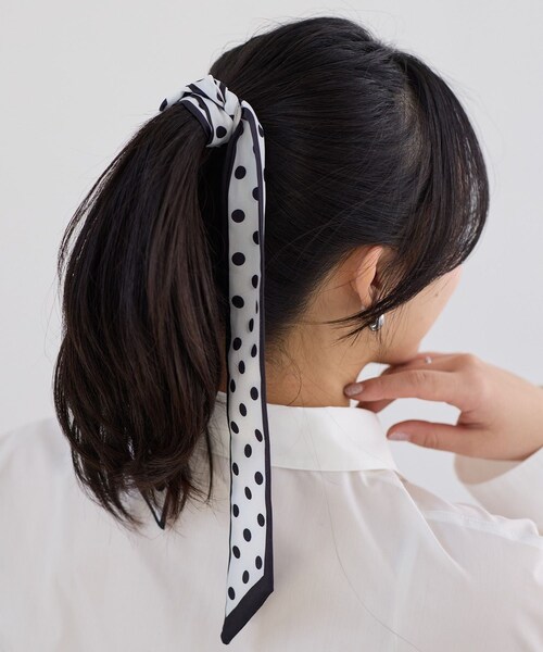 VIS（ビス）の「ナロースカーフ（バンダナ/スカーフ・レディース・ホワイト/オフホワイト/ブラウン・F）」の21枚目の写真