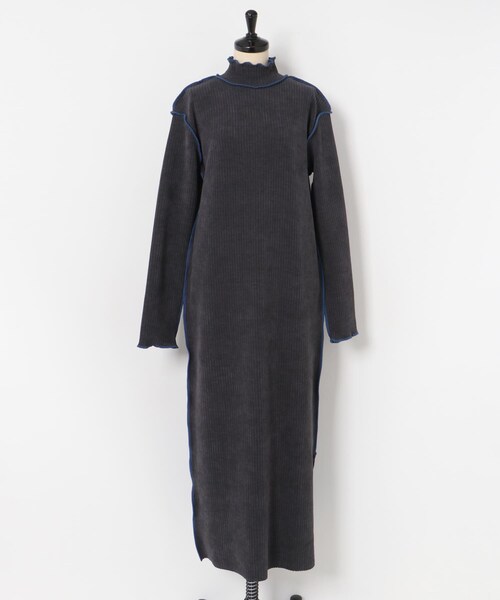THE GOODLAND MARKET（ザグッドランドマーケット）の「&her　Smooth Rib Onepiece（ワンピース・レディース・CHARCOAL/OFF・FREE）」の18枚目の写真