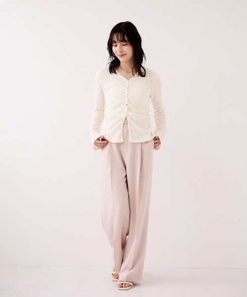 VIS（ビス）の「【WEB限定】美easyリネンライクベルテッドストレートパンツ/イージーケア・接触冷感（その他パンツ・レディース・ブラック/グレー/キナリ/ピンク・L/M/S/SS）」の12枚目の写真