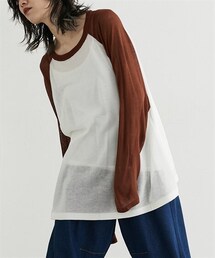 nissen | 配色ラグランゆったりサイズシアーニット［Soiunique］(ニット/セーター)