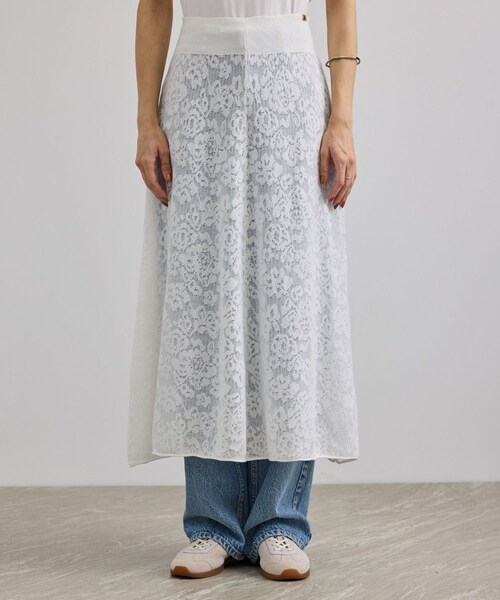ADAM ET ROPE'(アダムエロペ)の「【extreme cashmere(エクストリーム・カシミア)】kelly ニットスカート(スカート・レディース・ブラック/ホワイト・F)」の8枚目の写真