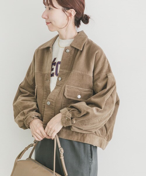 ITEMS URBANRESEARCH（アイテムズ アーバンリサーチ）の「コーデュロイジャケット（テーラードジャケット・レディース・BLK/BEG/CHERRY・FREE）」の16枚目の写真