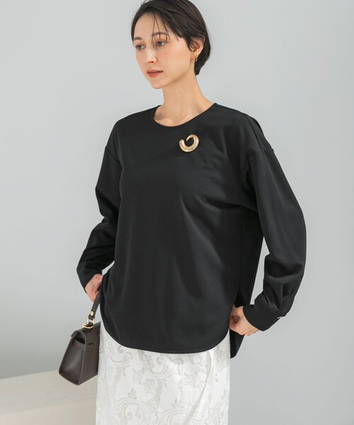 URBAN RESEARCH ROSSO（アーバンリサーチロッソ）の「ストレッチジョーゼットプルオーバー（シャツ/ブラウス・レディース・OFF/MOCHA/BLACK・Free）」の16枚目の写真