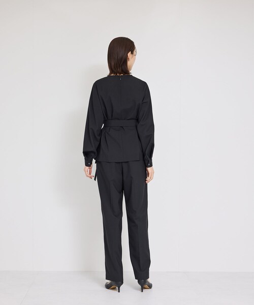 ROPE'（ロペ）の「ポプリンセンタープレスパンツ/セットアップ対応（その他パンツ・レディース・ブラック/クリーム系・36/38）」の12枚目の写真