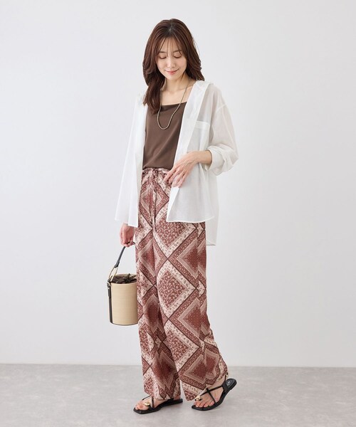 ROPE' PICNIC（ロペピクニック）の「キャミソール/接触冷感・抗菌防臭（キャミソール・レディース・ブラック/ホワイト/ダークブラウン・F）」の14枚目の写真