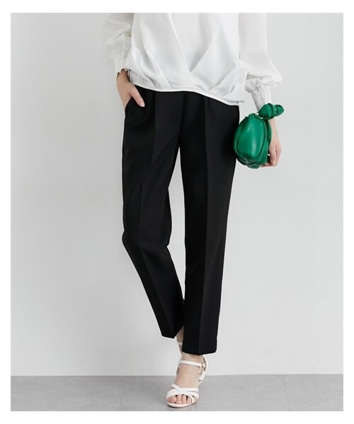 nissen（ニッセン）の「タックテーパードパンツ（パンツ・レディース・黒/ブルーグリーン/イエロー/ピンク/オフホワイト/オペラピンク・M/L/LL/3L/4L/5L/6L）」の16枚目の写真