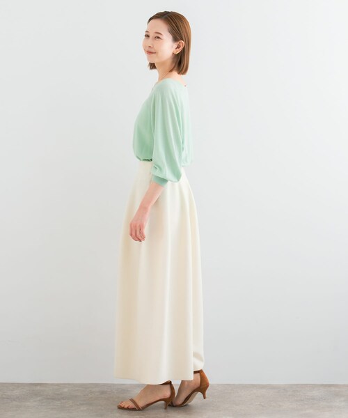 URBAN RESEARCH ROSSO（アーバンリサーチロッソ）の「ウォッシャブルシルク混ドルマンニット（ニット/セーター・レディース・ORANGE/OFF WHITE/L.MINT・FREE）」の13枚目の写真