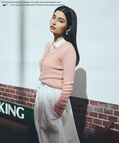 VIS（ビス）の「【Reebok】VIS別注ロゴベルトフレアースカート（スカート・レディース・ホワイト/ネイビー/サックス・F）」の16枚目の写真