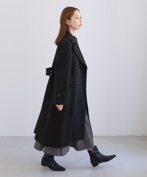 ROPE' PICNIC(ロペピクニック)の「JAPAN FABRIC ダブルチェスターロング丈ウールコート(チェスターコート・レディース・ブラック/グレー/ベージュ系/ラベンダー・F)」の10枚目の写真
