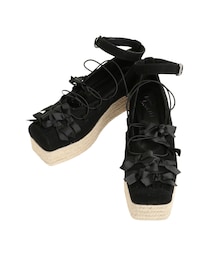 merry jenny | ribbon balletジュートウェッジサンダル(サンダル)