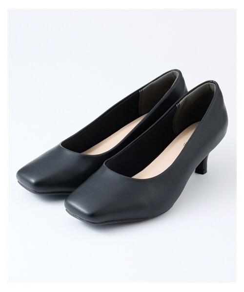 nissen（ニッセン）の「【ゆったり幅広】スクエアトゥミドルヒールパンプス（ワイズ４Ｅ）（パンプス・メンズ・黒(スムース)/グレー(スエード調)/黒(生地)/グレージュ(エナメル調)/モカベージュ(スエード調)・23.0cm/4E/23.5cm/4E/24.0cm/4E/24.5cm/4E/25.0cm/4E/25.5cm/4E/26.0cm/4E/26.5cm/4E/27.0cm/4E）」の6枚目の写真
