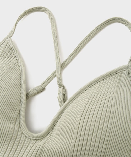 ROPE'(ロペ)の「【HAKUJI(ハクジ)】RANDOM RIB BRA CAMISOLE|ランダムリブ×ブラデザインキャミソール(キャミソール・レディース・ブラック/モスグリーン・F)」の8枚目の写真