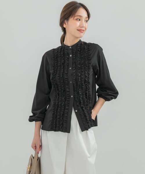 URBAN RESEARCH ROSSO（アーバンリサーチロッソ）の「フロントフリルデザインブラウス（シャツ/ブラウス・レディース・SAX/LEMON/BLACK・Free）」の7枚目の写真