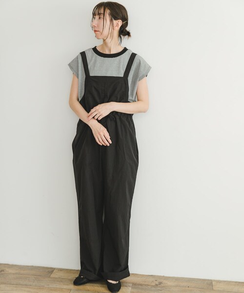 ITEMS URBANRESEARCH(アイテムズ アーバンリサーチ)の「ナイロンサロペット(サロペット/オーバーオール・レディース・BLK/BEG・FREE)」の8枚目の写真