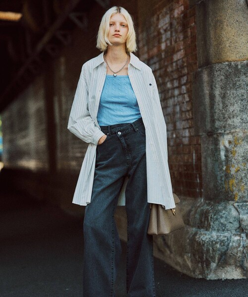 VIS（ビス）の「【POLO BCS】VIS別注ウエストタックフレアワンピース/WEB限定（ワンピース・レディース・ホワイト系/ベージュ/ブルー系・F）」の5枚目の写真