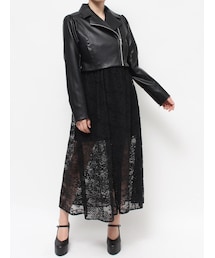 EATME | レースコンビフェイクレザーライダース(ライダースジャケット)