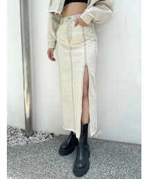 EMODA | 【セットアップ着用可】フリーリースリットデニムマキシスカート(スカート)