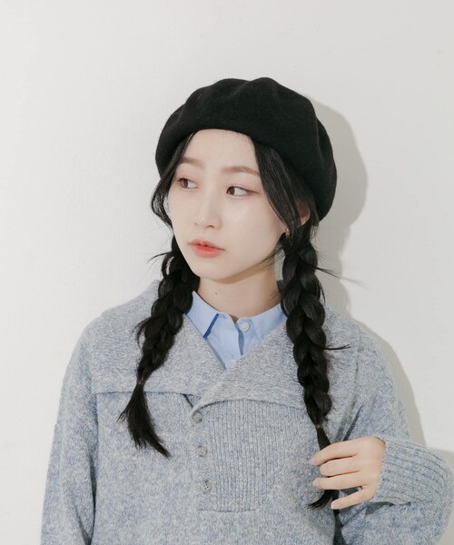 SMELLY（スメリー）の「シンプルバスクベレー（ハンチング/ベレー帽・レディース・IVO/GRY/BLK/RED・-）」の13枚目の写真