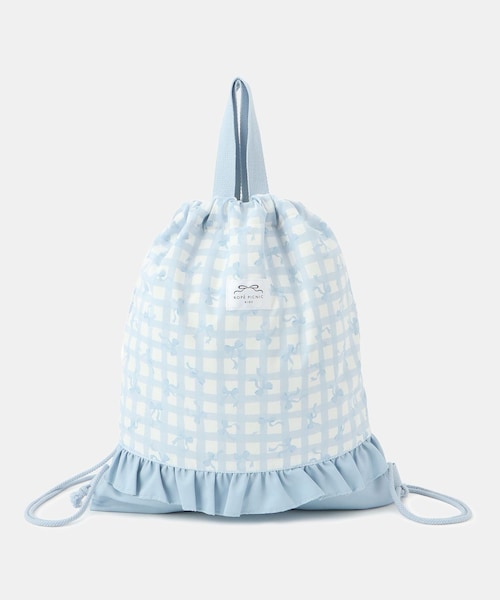 ROPE' PICNIC(ロペピクニック)の「【KIDS/キッズ】チェック×リボン柄ナップザック(バックパック/リュック・キッズ・サックス/ラベンダー系・F)」の12枚目の写真