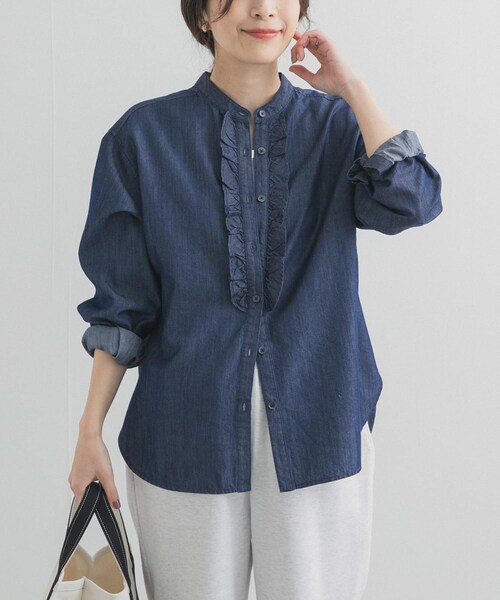 URBAN RESEARCH DOORS(アーバンリサーチドアーズ)の「フロントフリルシャツ(シャツ/ブラウス・レディース・NATURAL/INDIGO・Free)」の18枚目の写真