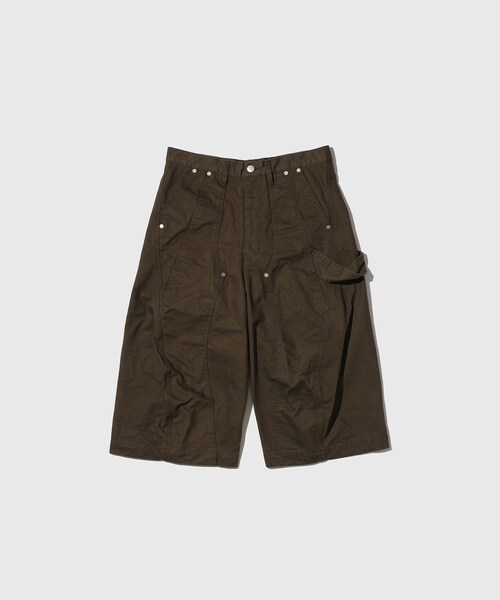 ADAM ET ROPE'(アダムエロペ)の「【NVRFRGT/ネヴァーフォーゲット】CURVED LEG DOUBLE KNEE WORK SHORT PANTS(その他パンツ・メンズ・チャコール/オリーブ・1/2)」の5枚目の写真