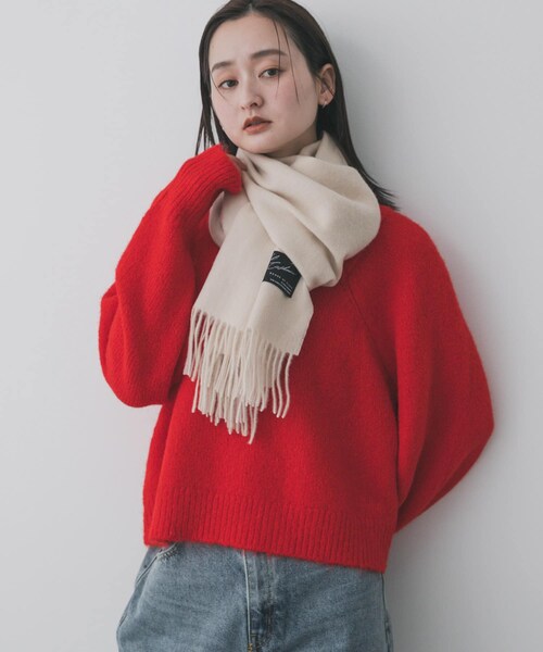 SENSE OF PLACE by URBAN RESEARCH（センスオブプレイスバイアーバンリサーチ）の「カシミヤミックスウールストール（マフラー・レディース・BLACK/IVORY/MOCHA・one）」の11枚目の写真