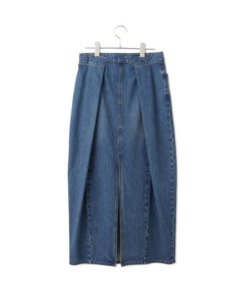 ADAM ET ROPE'(アダムエロペ)の「【サステナブル】バックタックデニムスカート(デニムスカート・レディース・ブルー/サックス・36/38)」の6枚目の写真