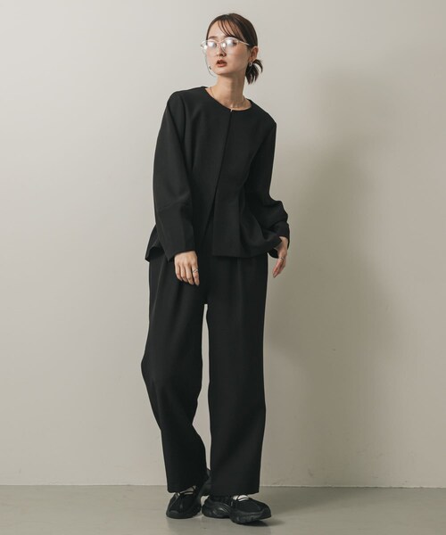 SENSE OF PLACE by URBAN RESEARCH（センスオブプレイスバイアーバンリサーチ）の「ウエストタックジャケットセットアップ（セットアップ・レディース・BLACK/GRAY/BEIGE・S/M）」の6枚目の写真