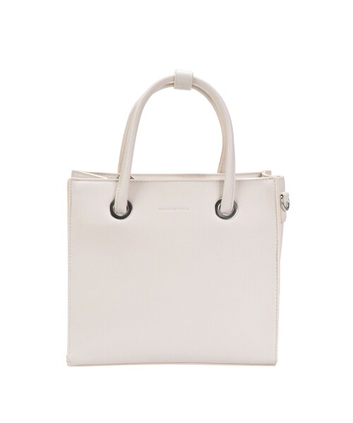 RUNWAY channel SELECTION（ランウェイチャンネルセレクション）の「【MERCURYDUO】メタルアイレット両アオリスクエアハンドバッグ（ハンドバッグ・レディース・アイボリー/ブラック/サーモンピンク/ヌード/ベージュ/ダークブラウン・F）」の16枚目の写真