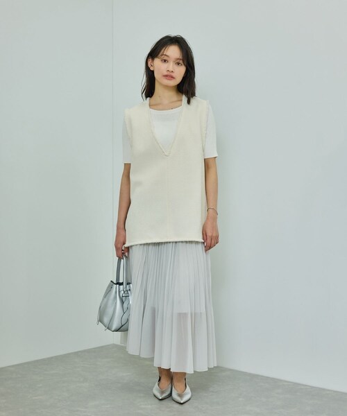 ROPE'（ロペ）の「【洗える】【WEB・一部店舗限定】サマーツイードオーバージレ（ベスト・レディース・ブラック系/キナリ系・F）」の15枚目の写真