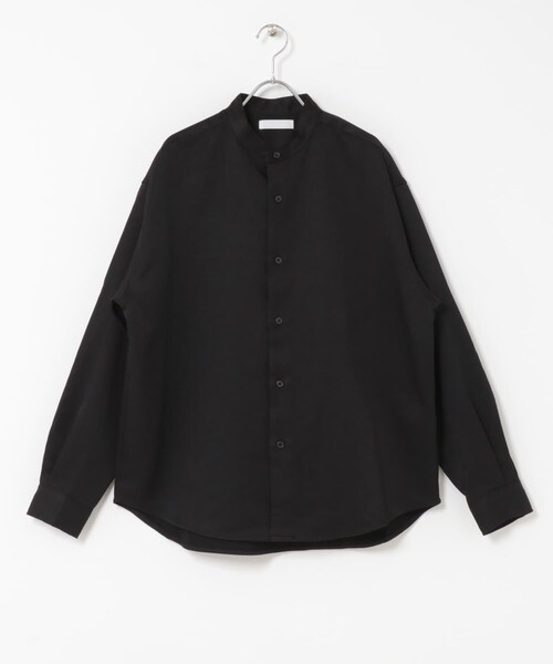 SENSE OF PLACE by URBAN RESEARCH（センスオブプレイスバイアーバンリサーチ）の「ウールライクバンドカラールーズシャツ（シャツ/ブラウス・メンズ・BLACK/CHARCOAL/GREIGE/D.NAVY/BEG CHECK・M/L）」の18枚目の写真