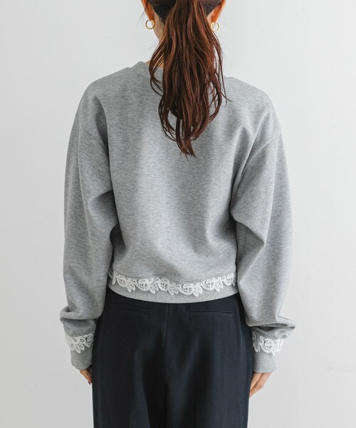 URBAN RESEARCH ROSSO（アーバンリサーチロッソ）の「F by ROSSO　レース付きダンボールスウェット（スウェット・レディース・GRAY/BLACK・FREE）」の17枚目の写真