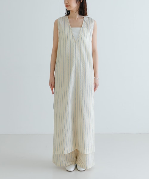 URBAN RESEARCH（アーバンリサーチ）の「new basic　インドコットンサッカーストライプワンピース（ワンピース・レディース・L.BEIGE/RED・FREE）」の12枚目の写真
